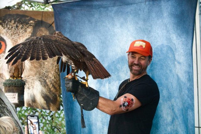 Caledonia County Fair – birds of prey – Andrew Bache of Mooretown and a Harris’s Hawk 2