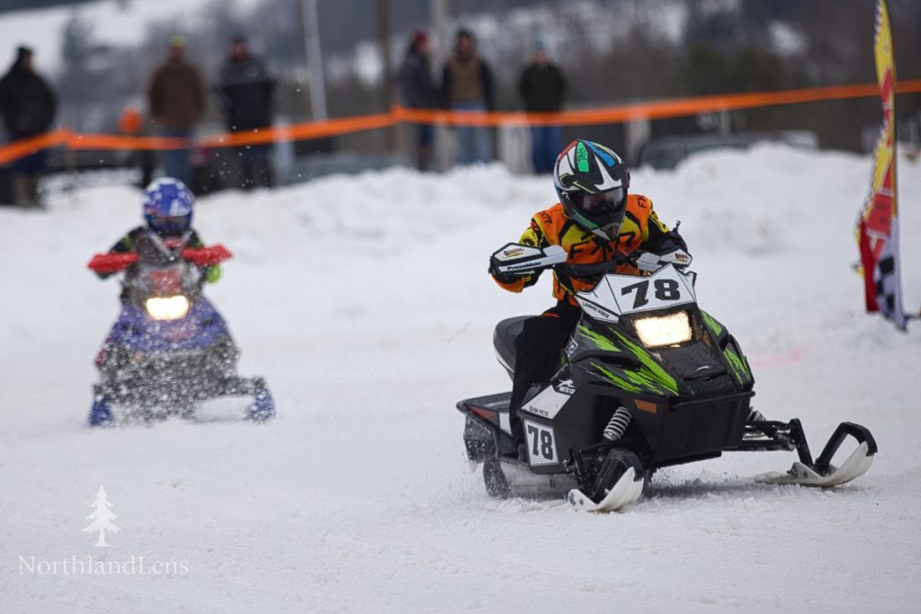 Young racer competing at the Orleans County Fair Mini Race Circuit in Barton, Vermont