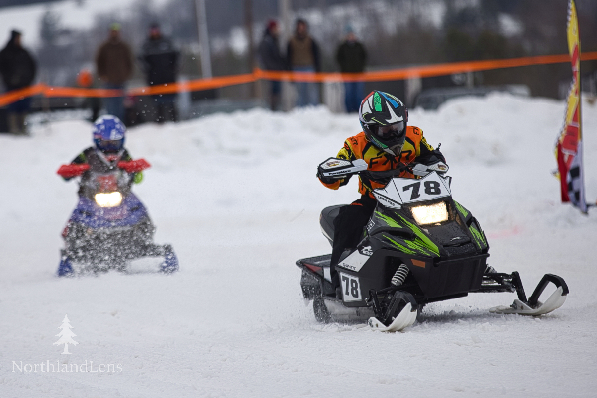 Young racer competing at the Orleans County Fair Mini Race Circuit in Barton, Vermont